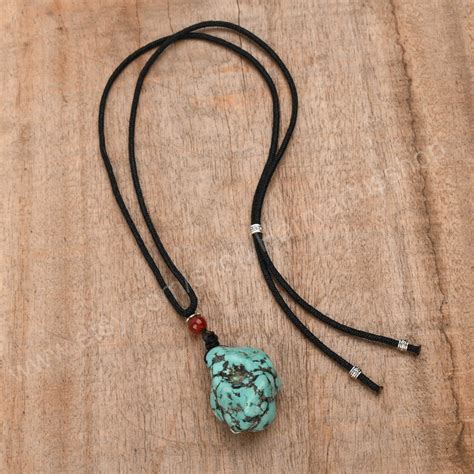 Raw Turquoise Stone Necklace Turquoise Pendant Necklace For Etsy
