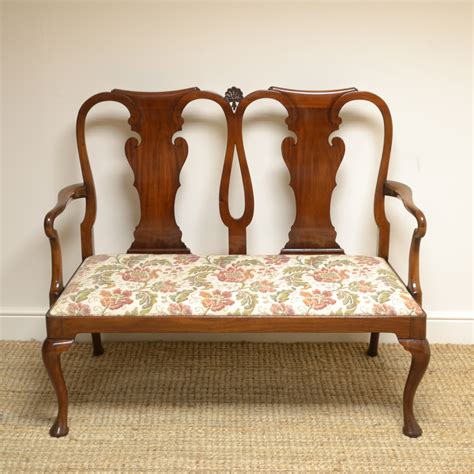 Quality Edwardian Mahogany Antique Double Chair Back Settee 07444