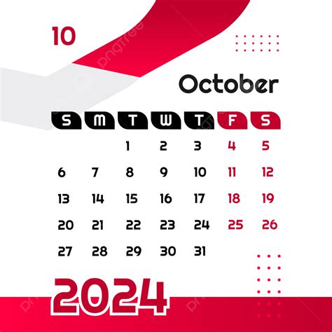Ekim 2024 Takvim Vektör Tasarımı Ekim 2024 Ekim 2024 Takvimi Takvim
