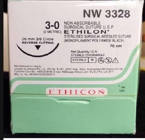 Ethicon Monocryl White Ethilon 30 Suture Packaging Type 1x1 At Best