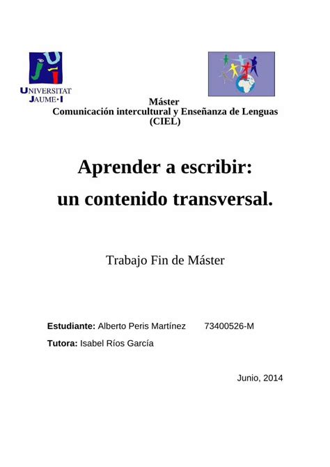 Pdf Aprender A Escribir Un Contenido Transversal Repositori Uji Es Xmlui Bitstream Handle