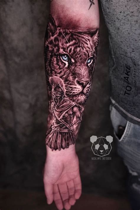 Tiger And Warrior Tattoo By Nicklimpztattooer Tiger Tattoo Sleeve