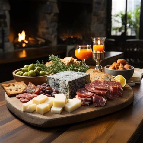 Premium Ai Image Exquisite Wooden Board With A Variety Of Appetizers