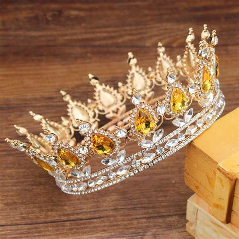 Vintage Wedding Queen King Headpiece Women Tiaras Crowns Hair Jewelry
