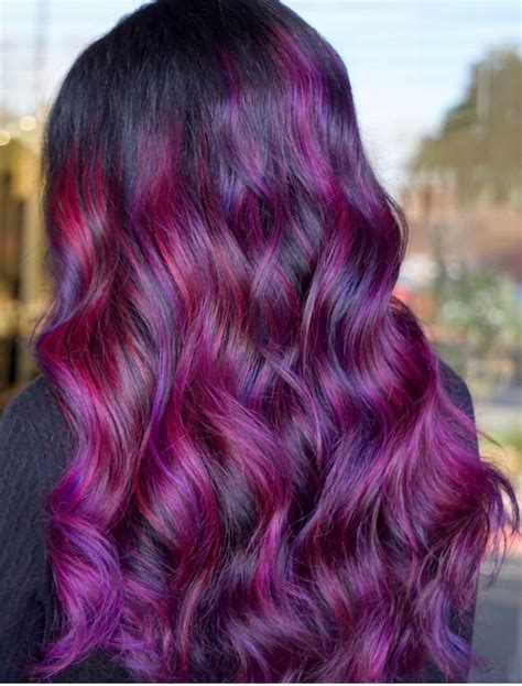 Pin By Angie Vee On Hair Ideas Purple Red Hair Color Hair Color