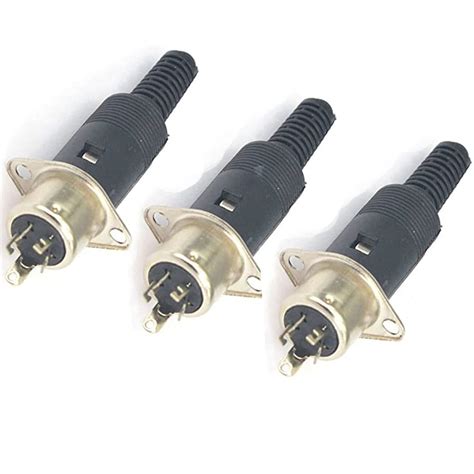 Buy 4 Pin Din Male Plug Female Adapter Socket Panel Chassis Audio Av
