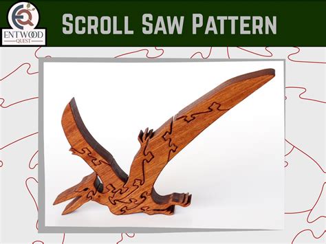 Dinosaur Scroll Saw Puzzle Pattern Set T Rex Skull Pterodactyl