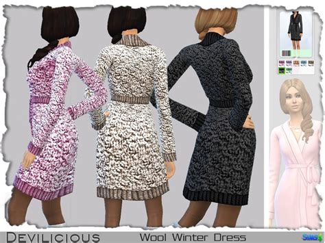 Wool Winter Dress The Sims 4 Catalog