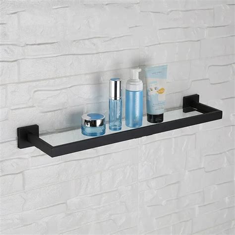 Black Finish Unique Design Bathroom Shelf 60014255mm Wall Mounted