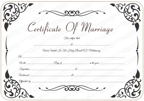 Downloadable Fillable Free Printable Marriage Certificate