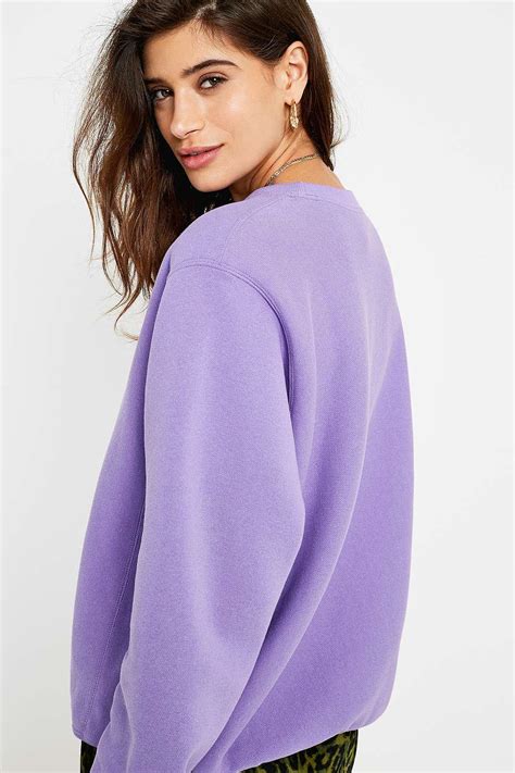 Champion (also stylized as champion u.s.a.) is an american manufacturer of clothing, specializing in sportswear. Champion Cotton Script Logo Violet Crew Neck Sweatshirt in ...