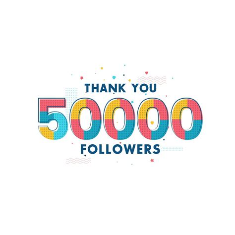 Thank You 50000 Followers Celebration Greeting Card For 50k Social