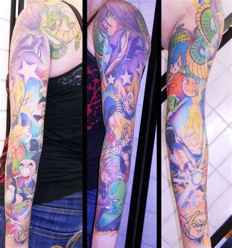 Get dragon ball z leg sleeve tattoo tattoos ideas. Completed Dragonball Z Sleeve by ILoveTrunks on DeviantArt