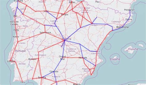 Europe Bullet Train Map Rail Map Of Spain And Portugal Secretmuseum