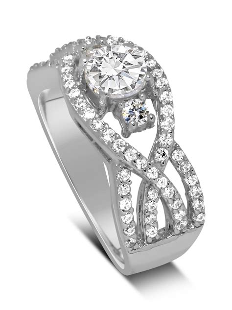 Perfect Designer 1 Carat Round Diamond Engagement Ring For Women In White Gold Jeenjewels
