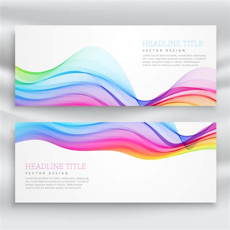 Colorful Wave Banner On White Background Download Free Vector Art