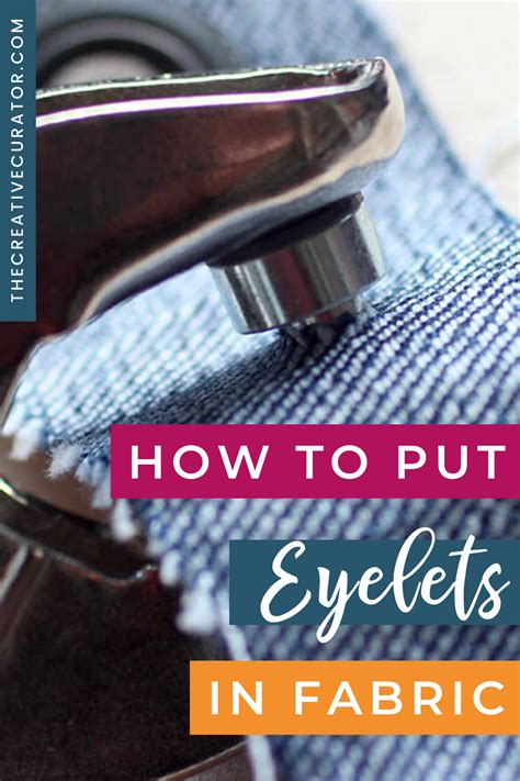 Watch the video explanation about how to insert an eyelet in fabric online, article, story, explanation, suggestion, youtube. How do you put eyelets in fabric? Click to learn how! in ...