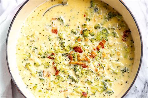Broccoli Cauliflower Cheese Soup Recipe With Bacon Broccoli