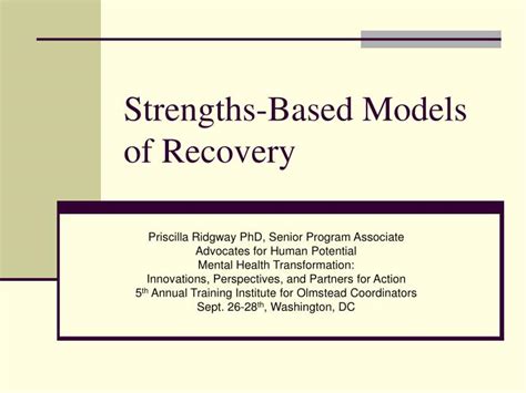 Ppt Strengths Based Models Of Recovery Powerpoint Presentation Id