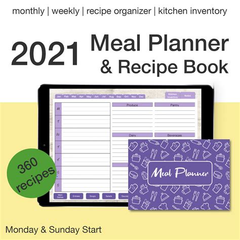 Digital Meal Planner Recipe Planner Book Gootnotes Meal Etsy