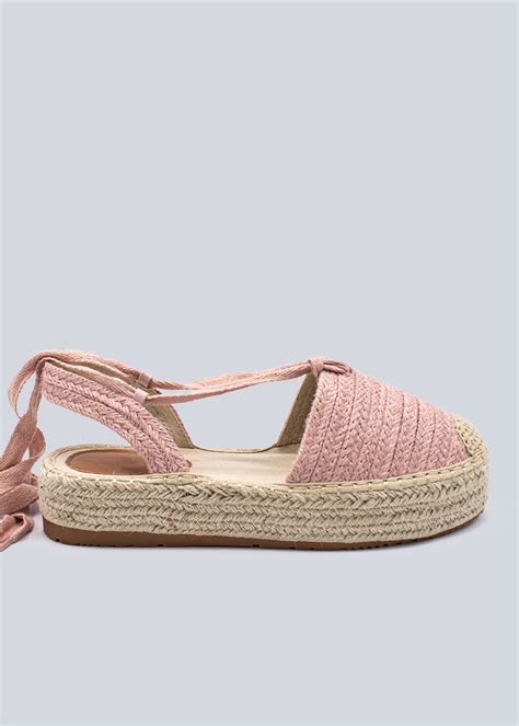 Jetzt kaufen, später bezahlen mit klarna. Espadrilles-Sandalen mit Bindeband, rosa | Schuhe | New ...