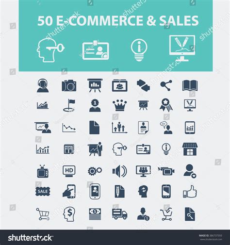 E Commerce Sales Icons Royalty Free Stock Vector 386737393