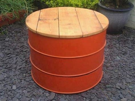 55 Gallon Metal Drum Ideas Drum Table Barrel Furniture Funky Furniture