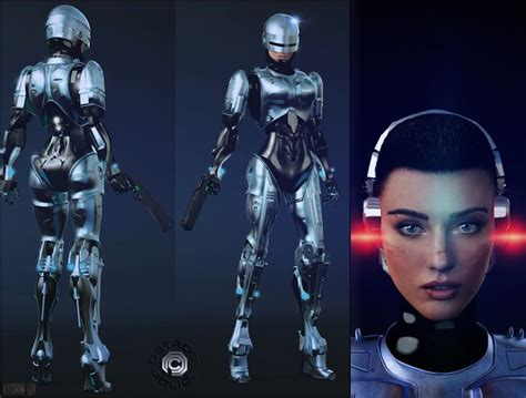 Robocop Redesign Illustrations Robocop Female Robot Cyborgs Art