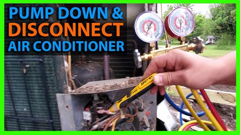 How To Disconnect An Air Conditioner And Pump Refrigerant Into Unit Youtube