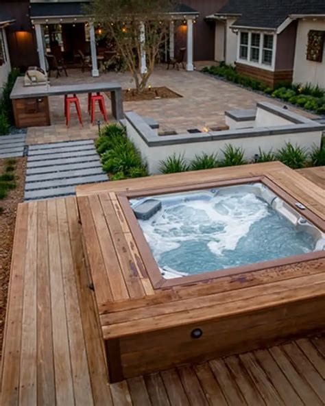 Deck With Sunken Hot Tub