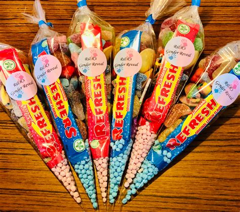 Filled Sweet Cones Birthday Sweet Cones Party Bags Gender Reveal