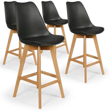 Check spelling or type a new query. Lot de 4 chaises hautes scandinaves Bovary Noir - Achat / Vente chaise Noir Polypropylène / Bois ...