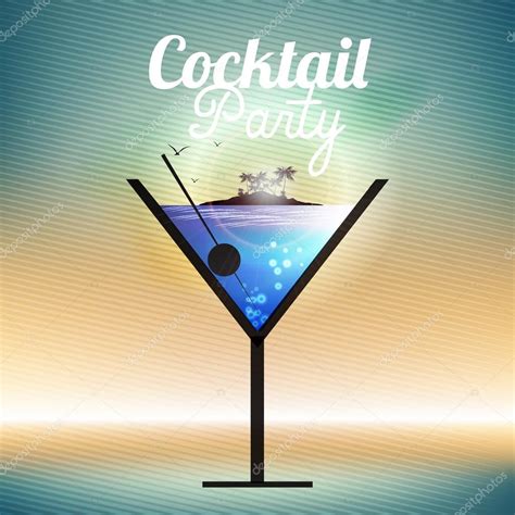 Cocktail Party Invitation Poster Vector Illustration Stock Vector By ©inbevel13 50048391