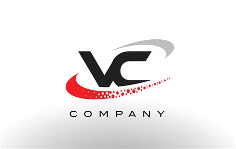 Vc Modern Letter Logo Design With Red Dotted Swoosh 5075137 Vector Art