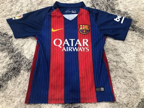 Lionel Messi Barcelona Qatar Airways 2016 Nike Dri Fit Youth Jersey Ebay