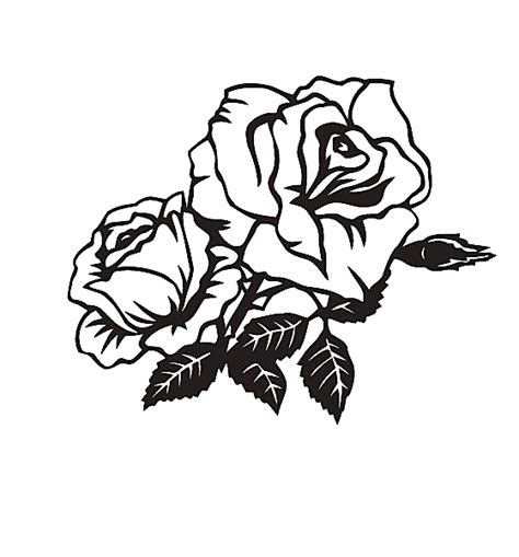 Rose Clip Art Two Black And White Roses Png Download 560602 Free