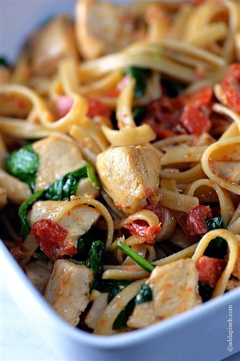 Easy chicken recipe with bell pepper and onion. Chicken pasta recipes are family favorites, like this ...