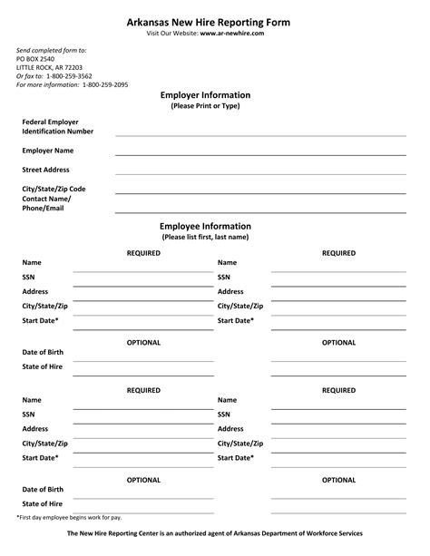 Arkansas New Hire Reporting Pdf Form Formspal