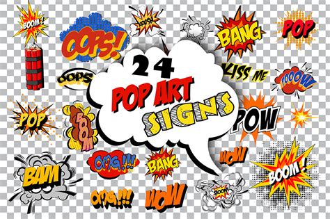 Comics Pop Art Signs Set Vol1 Gráfico Por Alisared87 · Creative Fabrica