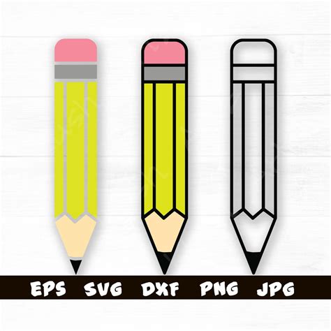Pencil Svg Pencil Cricut Pencil Silhouette Cut File Pencil Etsy