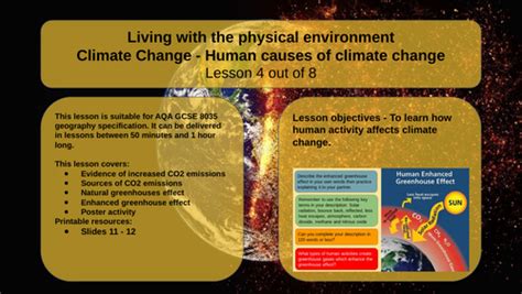 Aqa Geography Gcse Climate Change Human Causes Of Climate Change