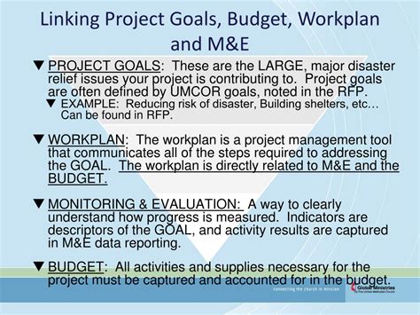 Ppt Umcor Grants Workplan And Monitoring And Evaluation Mande
