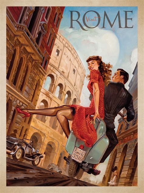 Rome By Vespa This Series Of Romantic Travel Art Is Made From