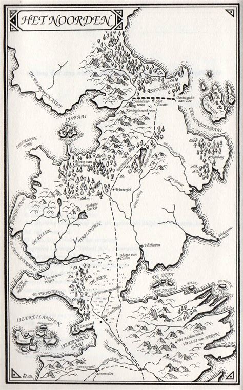 Kaart Van Het Noorden Het Spel Der Tronen Westeropedia Wiki