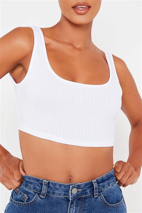 White Basic Ribbed Crop Tank Top Tops Crop Top I Saw It First