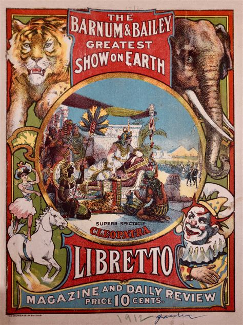 The Barnum Bailey Greatest Show On Earth Libretto Magazine Of Wonders And Daily Review Exhibits