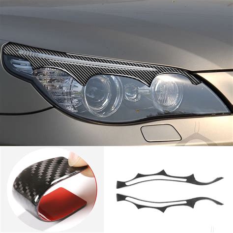 Carbon Fiber Car Headlight Eyebrows Eyelids Front Headlamp Eyebrows