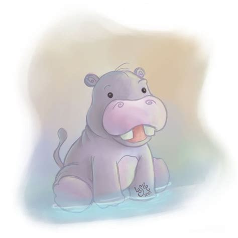 Cute Hippo Drawing ~ Hippo Littlemandyart Dekorisori