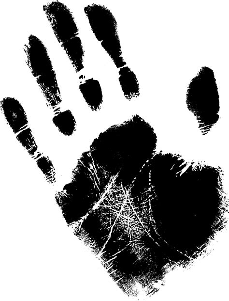 5 Black Handprints Png Transparent