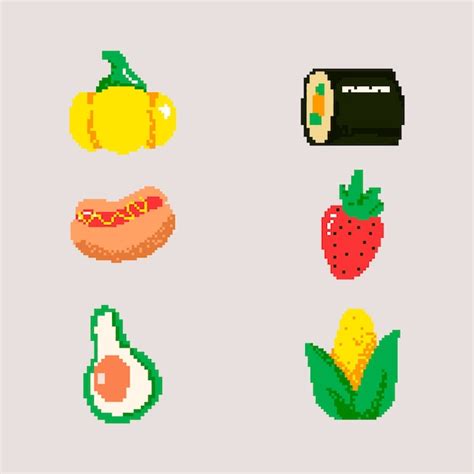 Premium Vector Flat Design Pixel Art Food Illustration